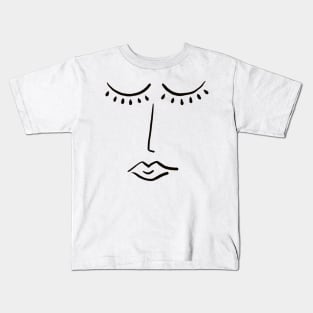 Modern Face - Black and White Kids T-Shirt